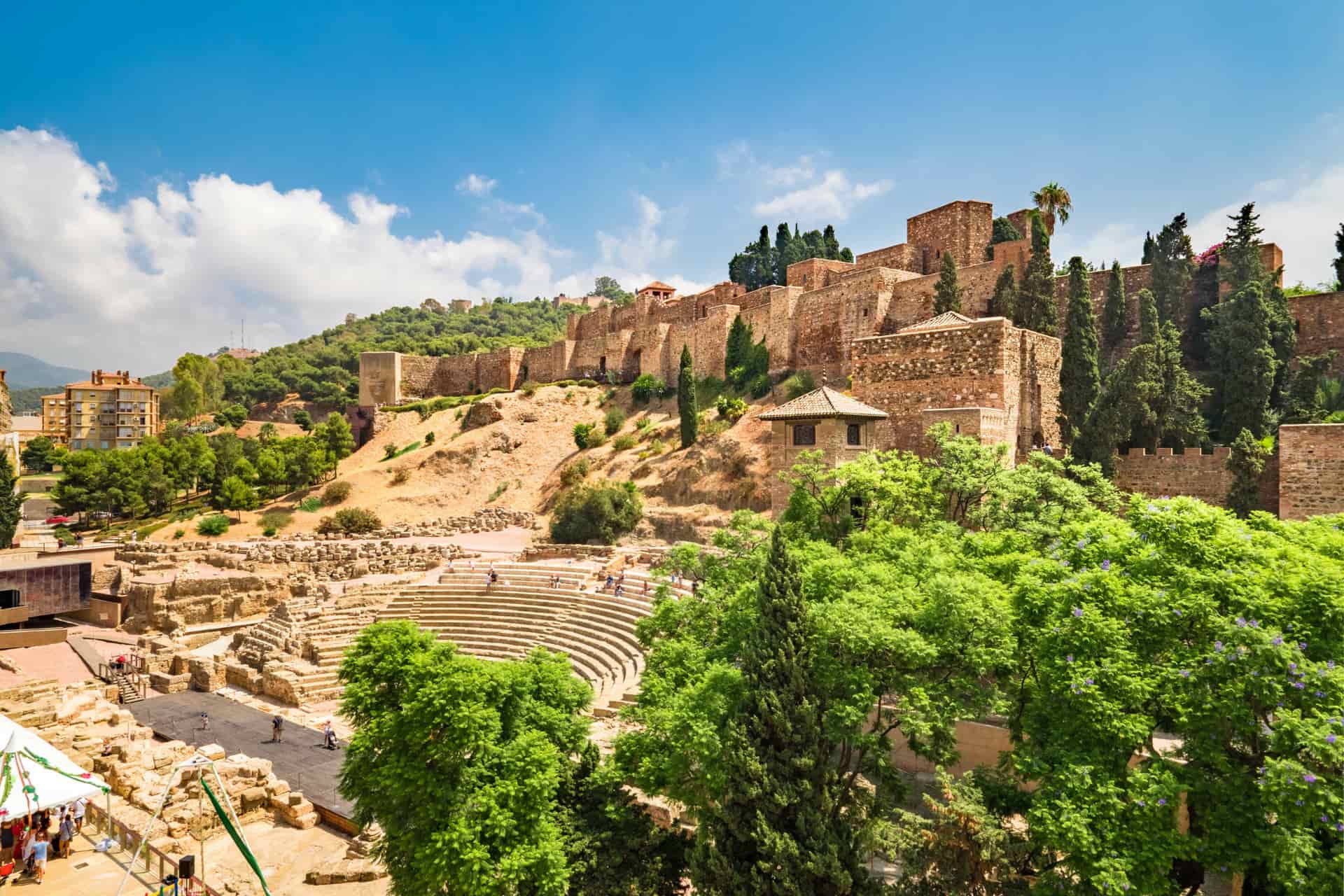 Alcazaba de Malaga lors d'un séjour linguistique en Espagne