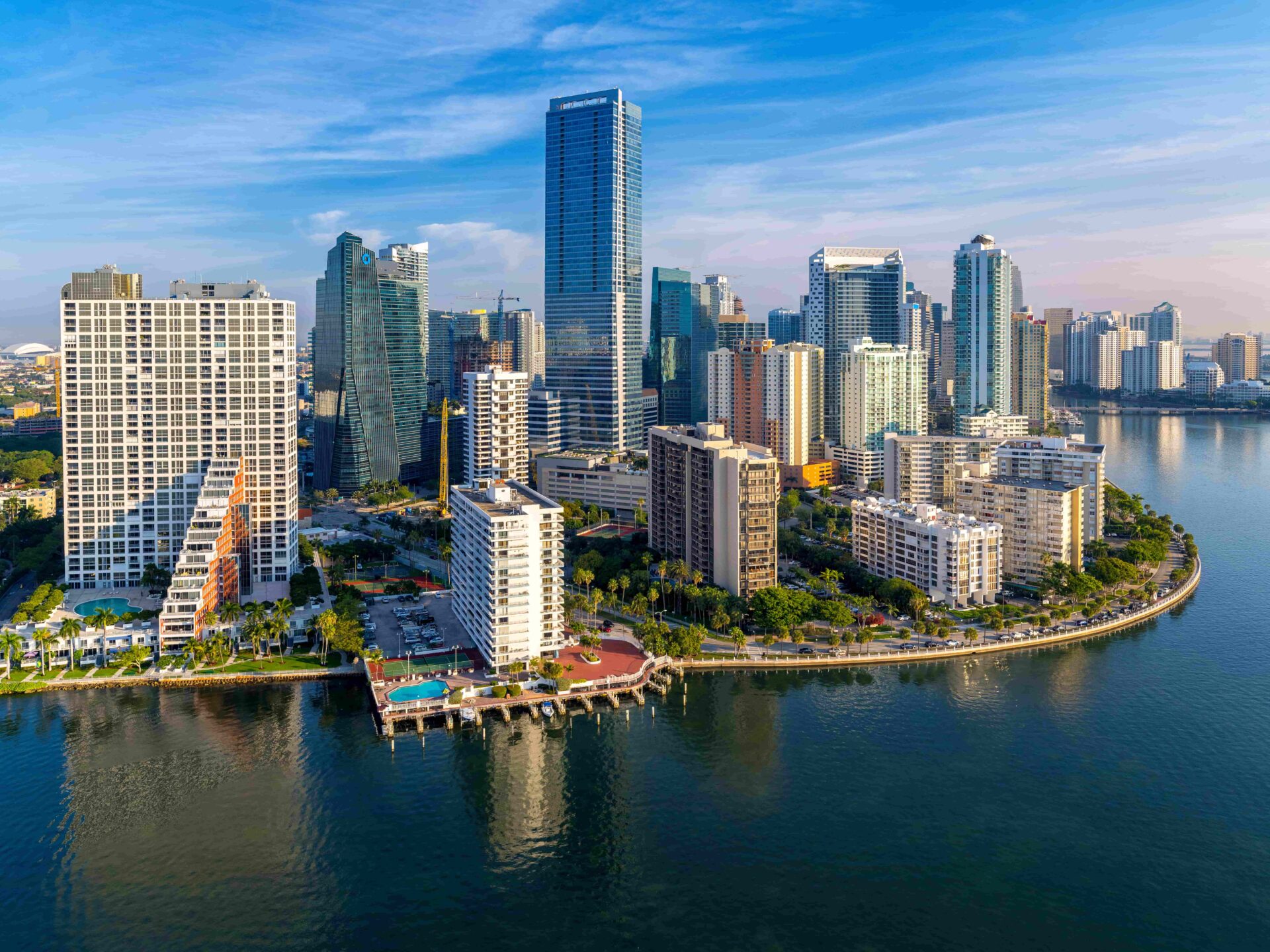 Vue sur le centre-ville de Miami pendant un séjour linguistique