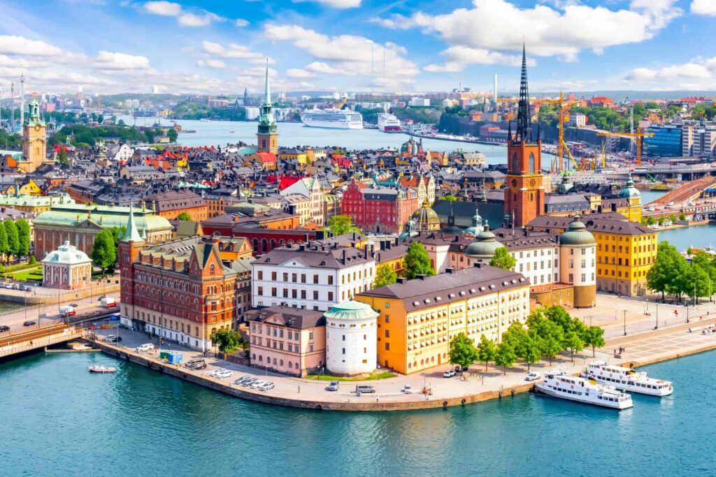 Colonie de vacances à Stockholm avec panorama sur les îles et les canaux de la capitale suédoise.
