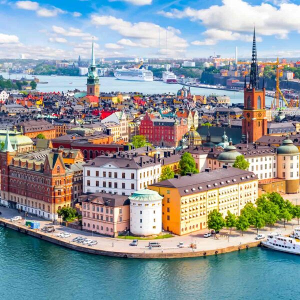 Colonie de vacances à Stockholm avec panorama sur les îles et les canaux de la capitale suédoise.