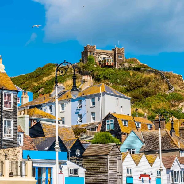 Vieille ville de Hastings et East Hill lors d'un séjour linguistique en résidence.
