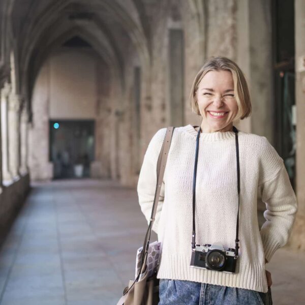 Adult participant exploring France during a cultural exchange program
