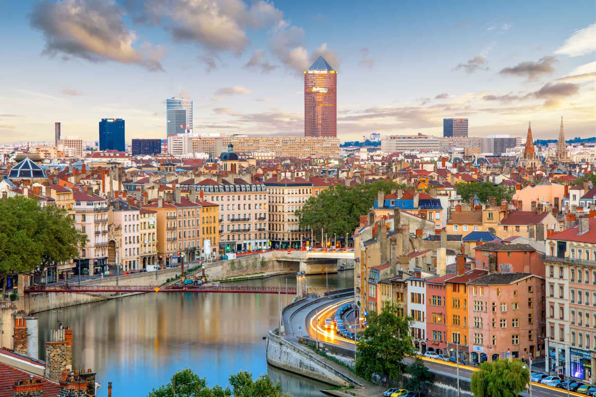 Panoramic view of Lyon's historic buildings