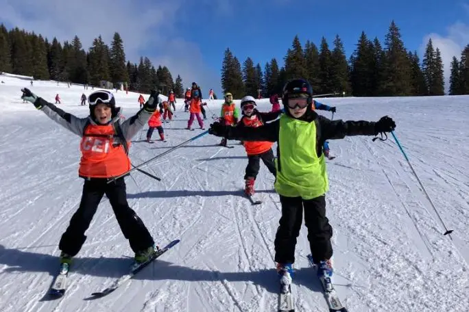 ski, jeunes, sport