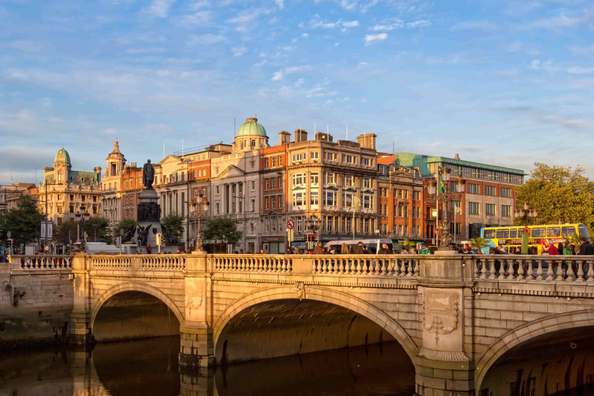 Centre-ville de Dublin pendant un séjour linguistique.