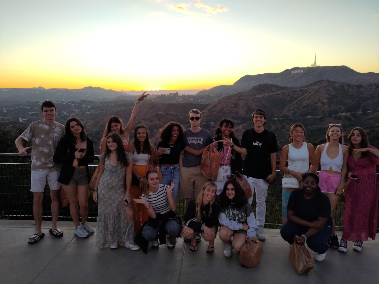 Coucher de soleil lors de la colonie de vacances à Los Angeles