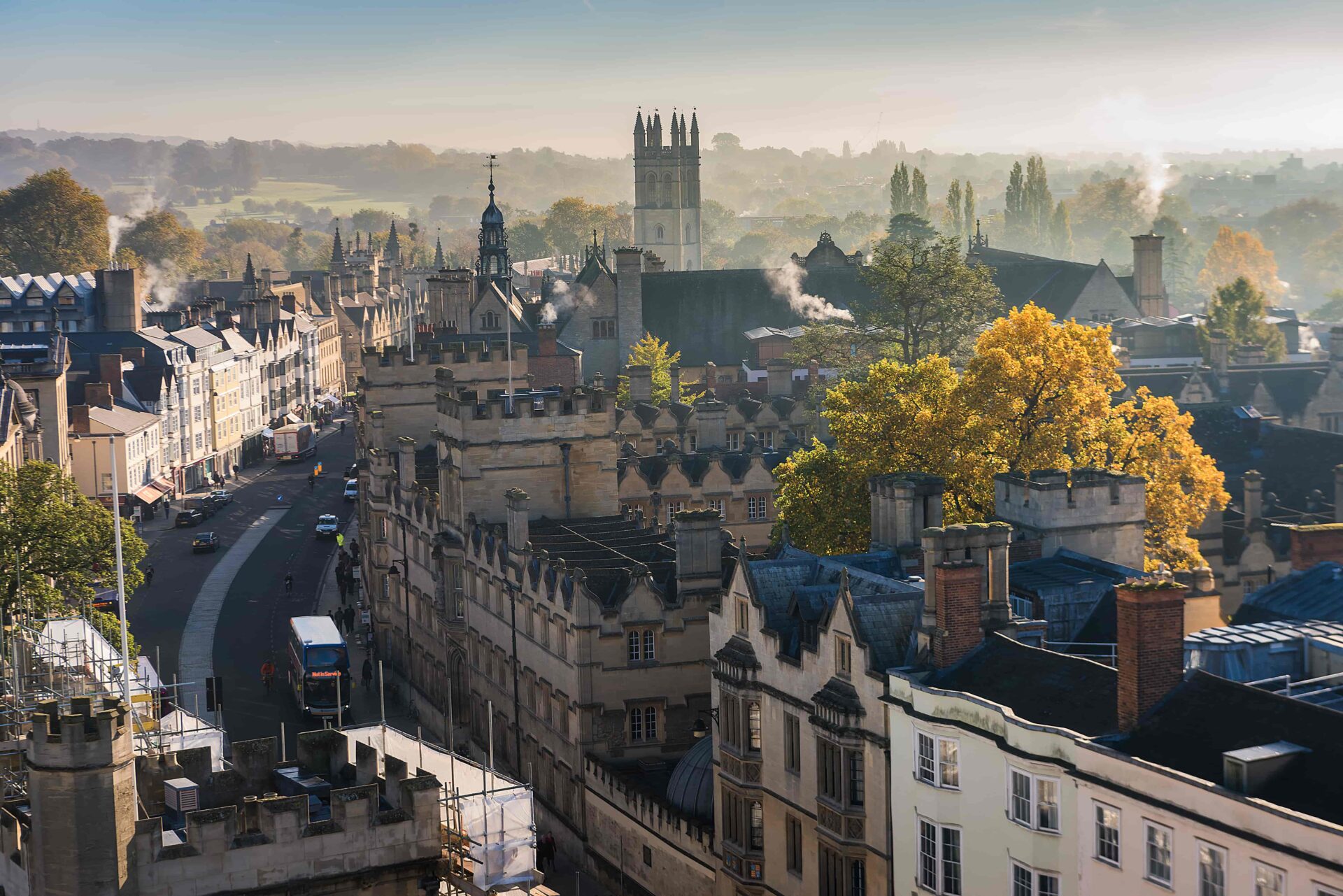 Panorama du centre historique d’Oxford, destination d’un séjour linguistique à Oxford pour adolescents.